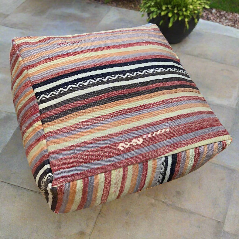 unique kilim pouf Turkey 60x60x25 cm