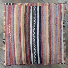 vintage kelim poef Turkije gestreept 60cm Kilim pouffe