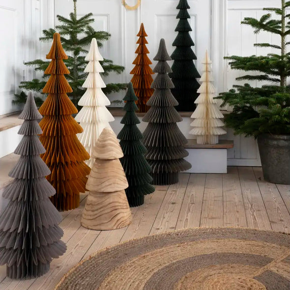 multiple christmas trees including the paulownia wood christmas tree by Madam Stoltz
