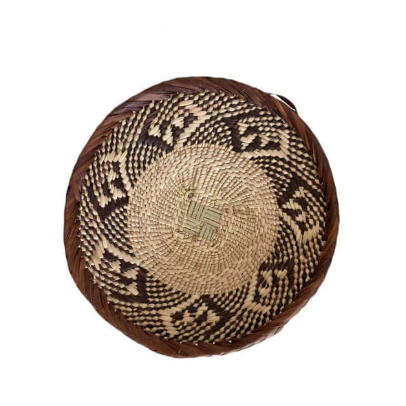 Binga wall baskets brown flat basket wall decoration 20 25 cm handmade fairtrade Gone Arty