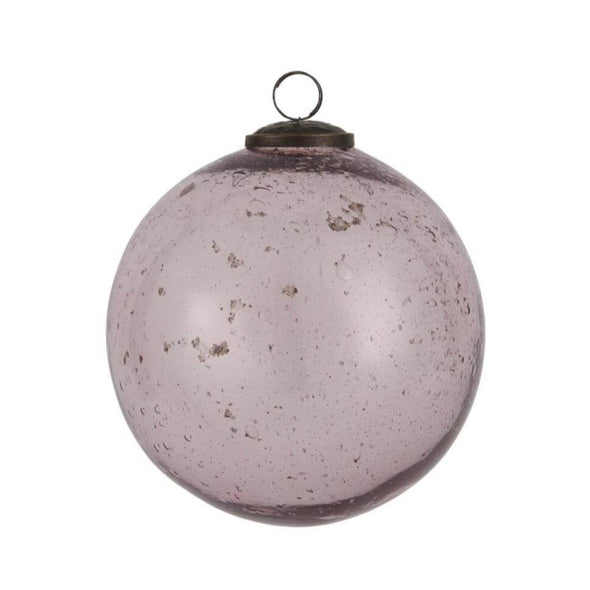 Paarse Glazen kerstbal Handgemaakt IbLaursen Gespikkeld Glas