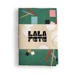 La La Fete sustainable gift wrap cotton green confetti duurzaam inpakken doek