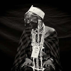 Sidai Designs wide woven ring beaded cream pearl gold geweven ring kralen creme goud