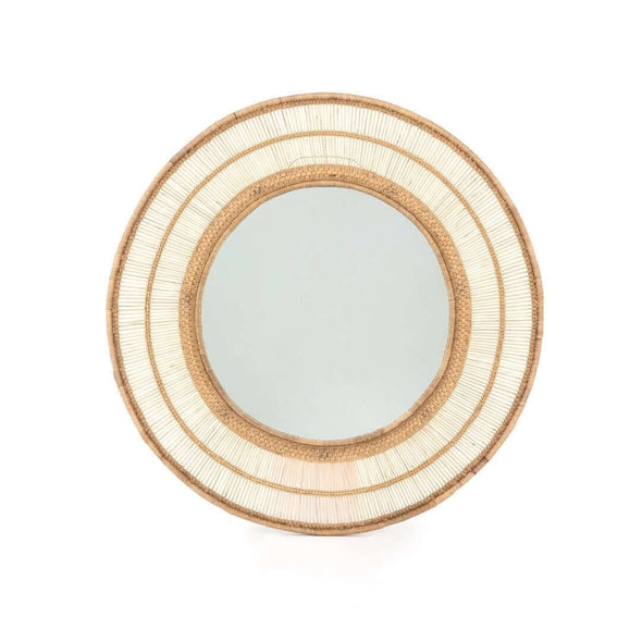 Malawi mirror frame round natural 75 cm People of the Sun ronde rieten spiegel rattan rotan