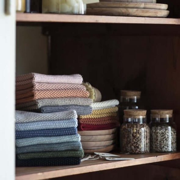 knitted dish cloths mynte Iblaursen colourful kitchen textiles gehaakt keukentextiel vaatdoekjes kleurrijk