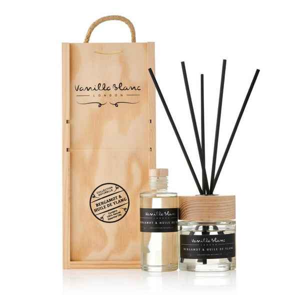 Vanilla Blanc reed diffuser gift set Bergamot Huile Ylang