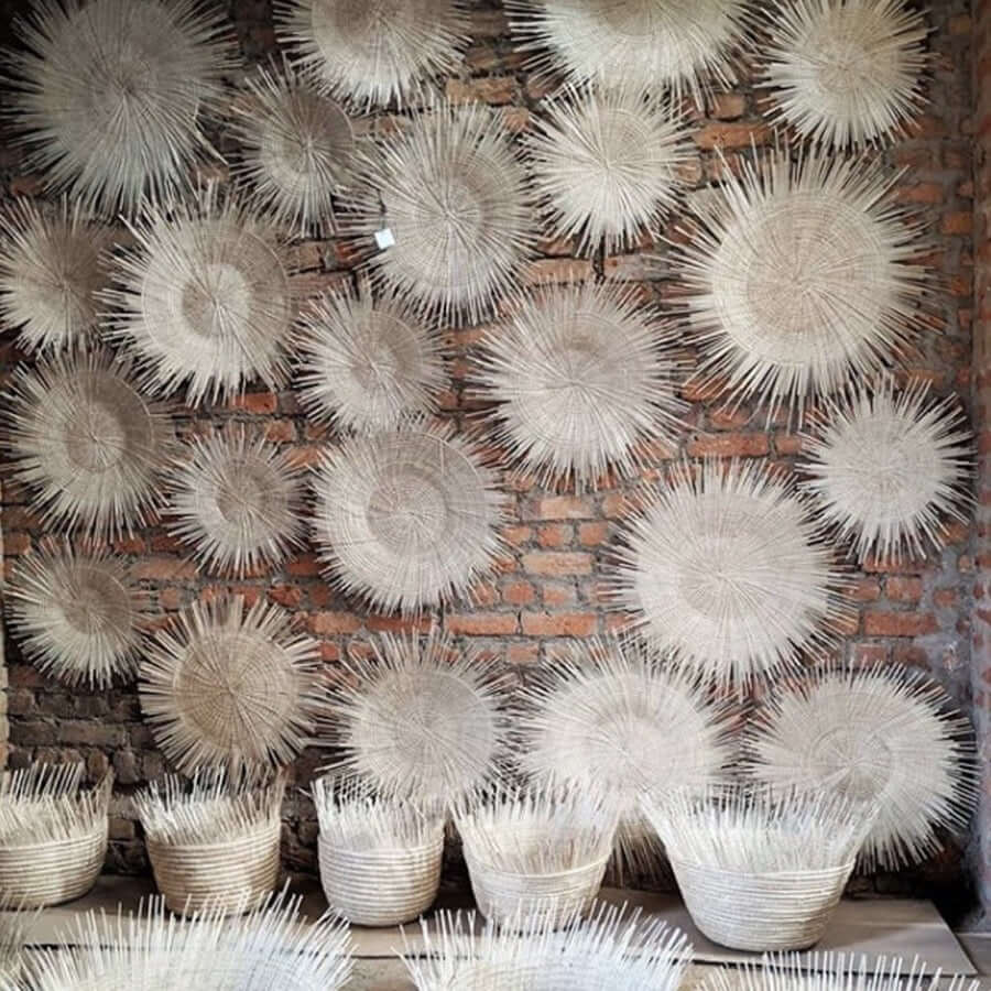 boho wall hanging sun wall decor bohemian natural woven baskets wanddecoratie unique
