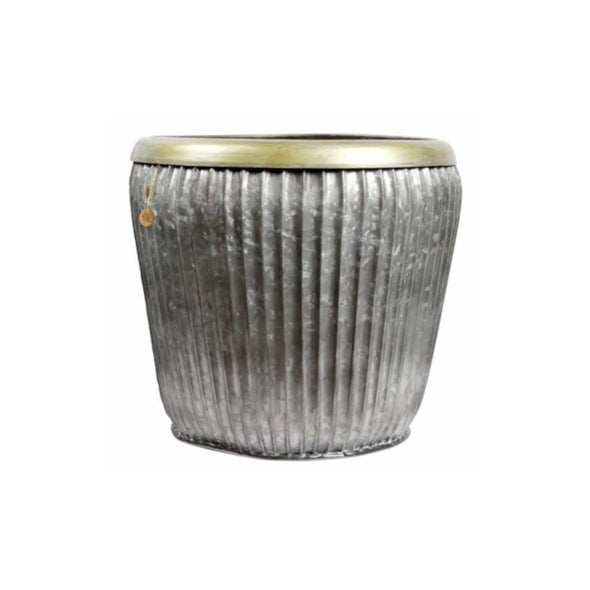 Zinc Planter Weldaad Brass Top Plantenpot zink