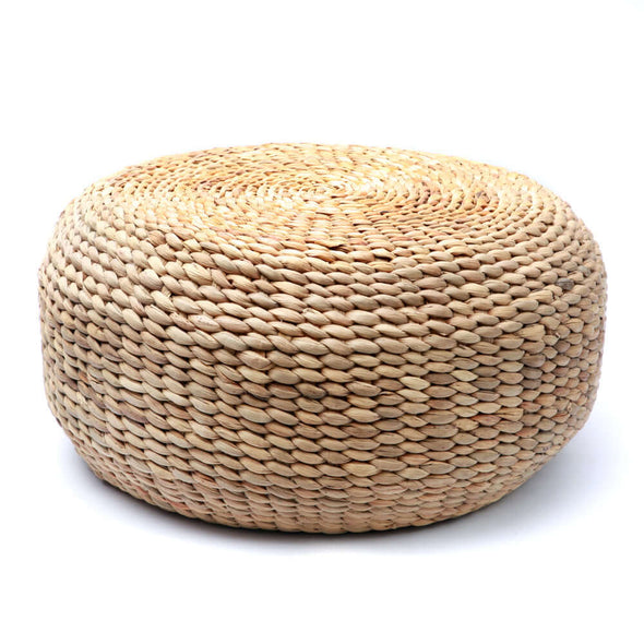 water hyacinth pouf poef natural boho style fair handmade