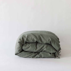 dekbedovertrek linnen 2p lits jumeaux 240x220 cm bedding bed linen Tell Me More groen green