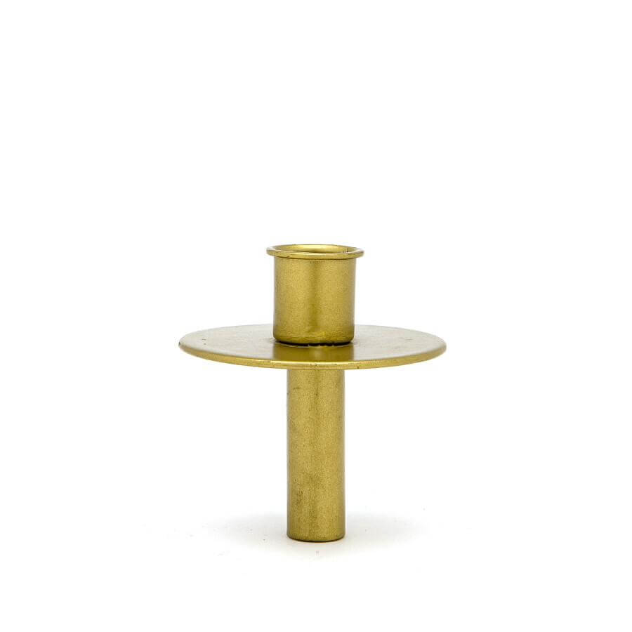Van Verre fairtrade gold metal bottle candle holder