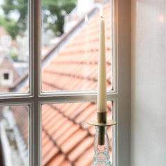 Bottle candle holder metal gold fair-trade van verre