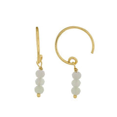 Mujajuma vergulde oorbellen kraaltjes 3mm earrings stick beads gem