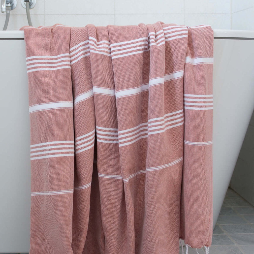 hamam doek hamamdoek reishanddoek doek koffer sauna zwembad dun licht hammam towel Ottomania XL large groot copper rood bruin tweepersoons handdoek reis  Edit alt text