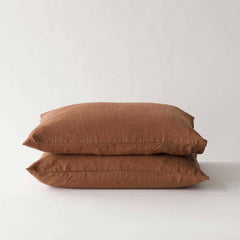 pillowcase linen 2p 50x70cm amber brown kussensloop bed linnen bruin roodbruin Tell Me More