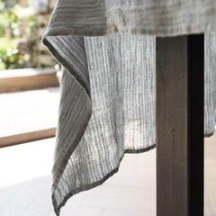 Indigo Water Tablecloth Blue Linen Natural