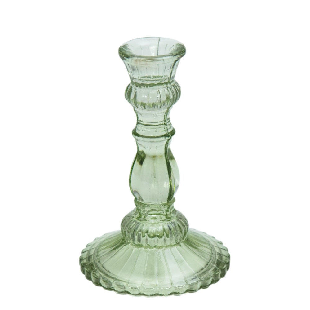 gerecycled glas kandelaar groen 17cm By Room