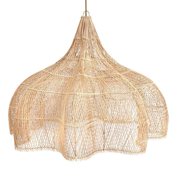 Whipped hanglamp naturel XXL Bazar Bizar rattan rotan pendant boho chic