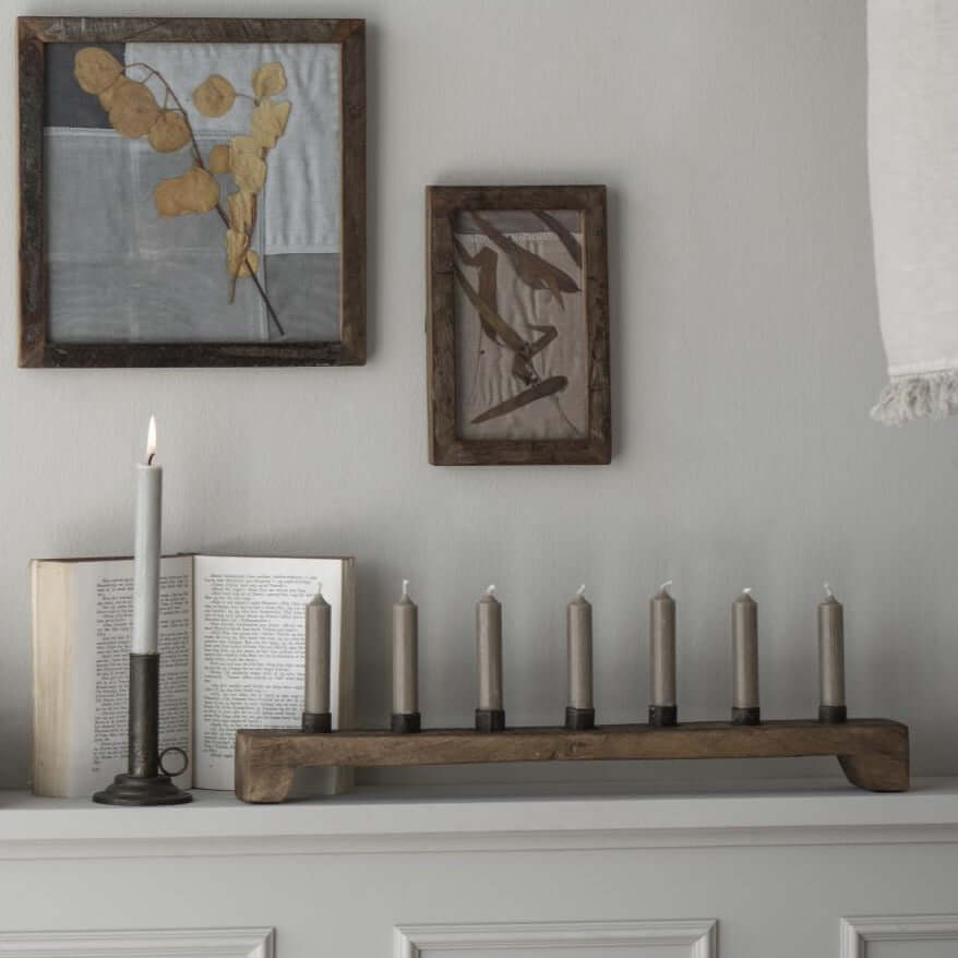 Ib Laursen wooden candle holder 7 dinner candles unique 23059-00