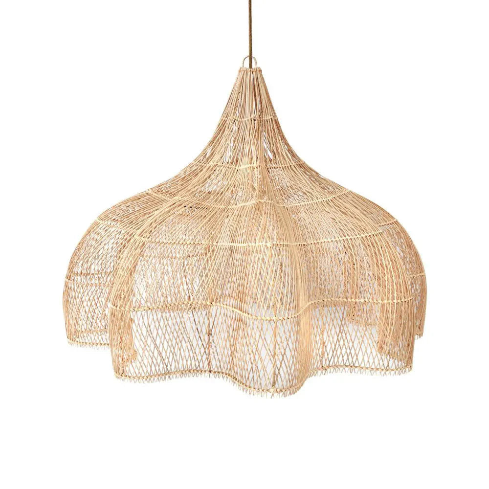 handwoven rattan lamp wave structure