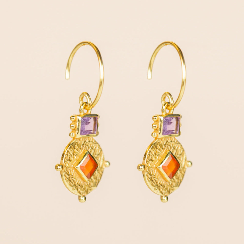 Muja Juma hanging earrings red purple