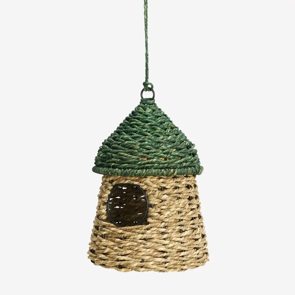 Madam Stoltz green birdhouse seagrass