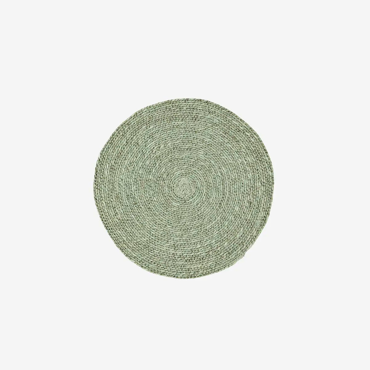 Round green woven placemat Madam Stoltz