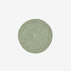 Round green woven placemat Madam Stoltz