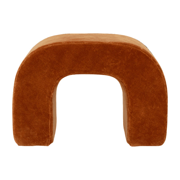 Arch pouf u-shaped stool velvet brown