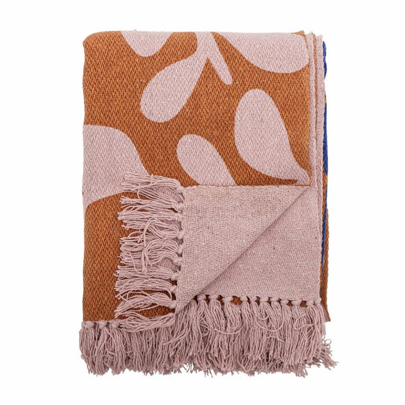 Atle throw Bloomingville brown pink blue