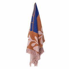 Atle throw Bloomingville brown pink blue recycled cotton