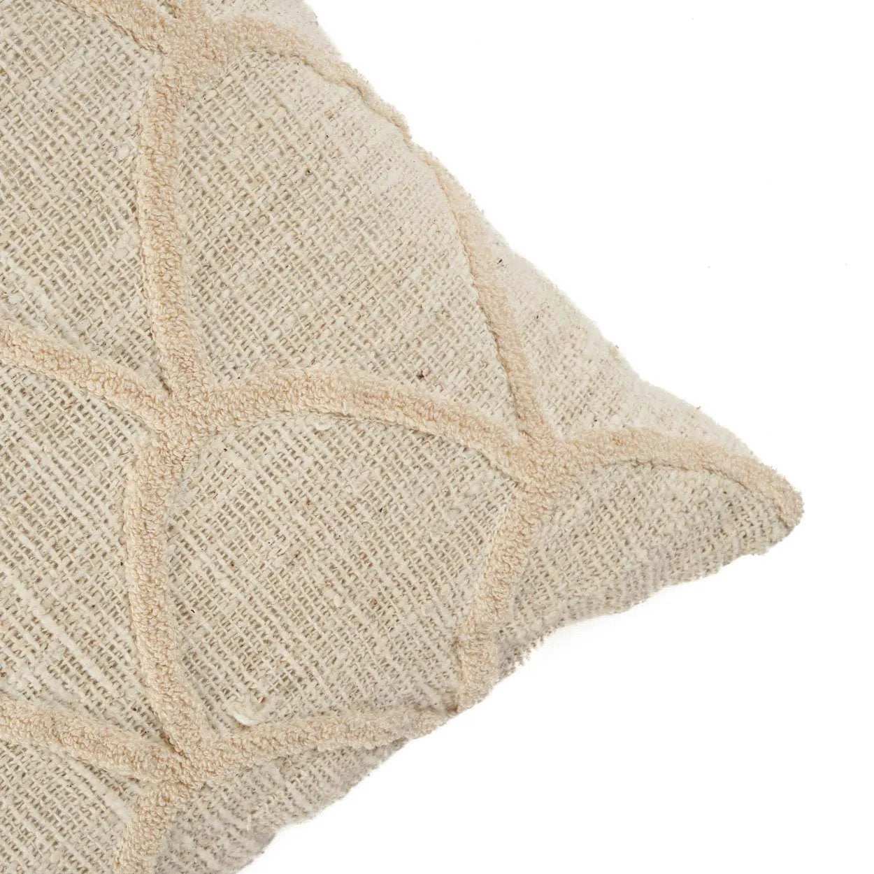 Textured beige pillow by Bazar Bizar