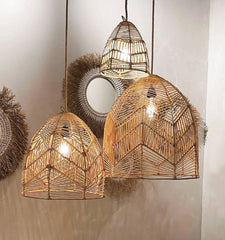 Pendentif Bala en Rattan Naturel - S