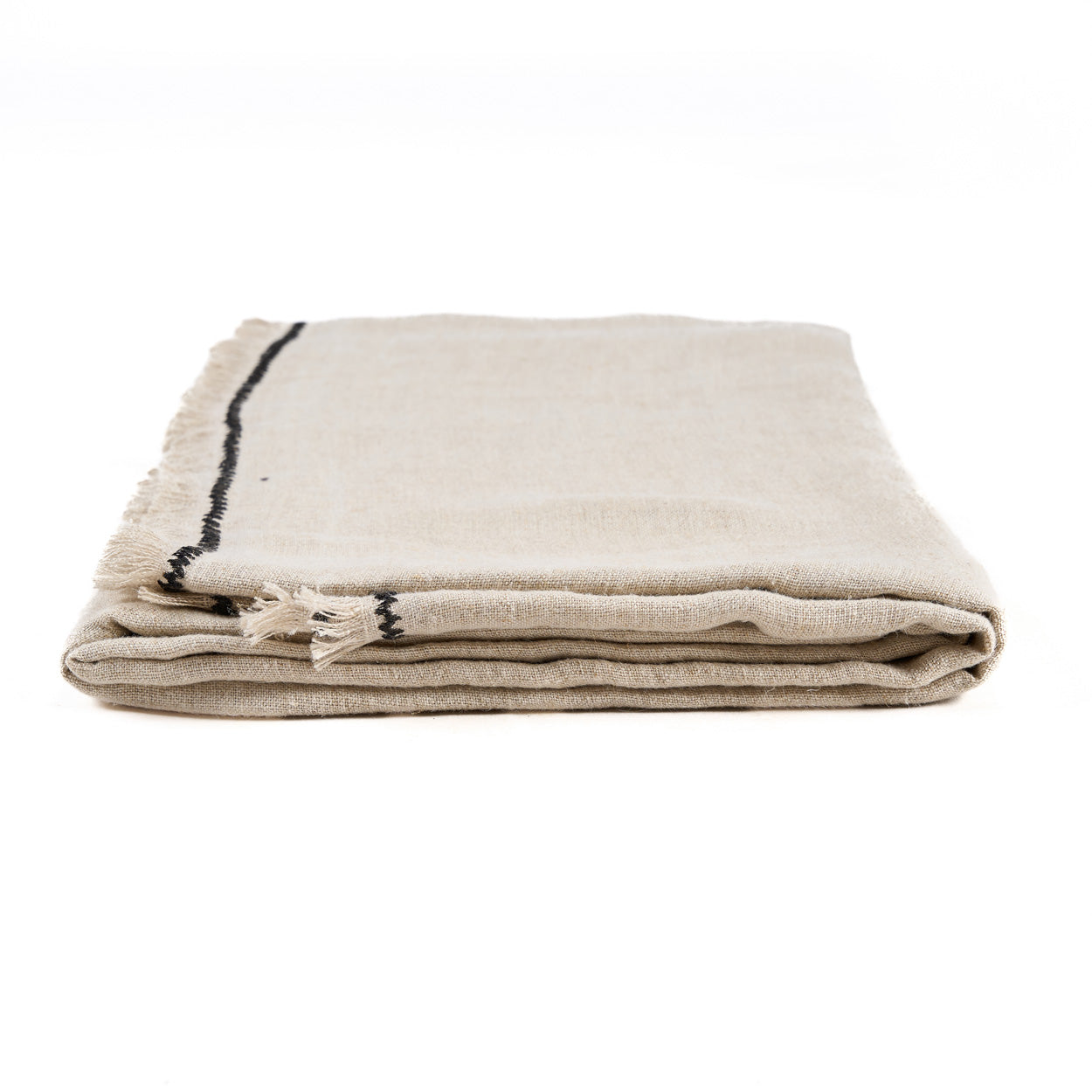 Beige tableclothwith black stripes Bazar Bizar