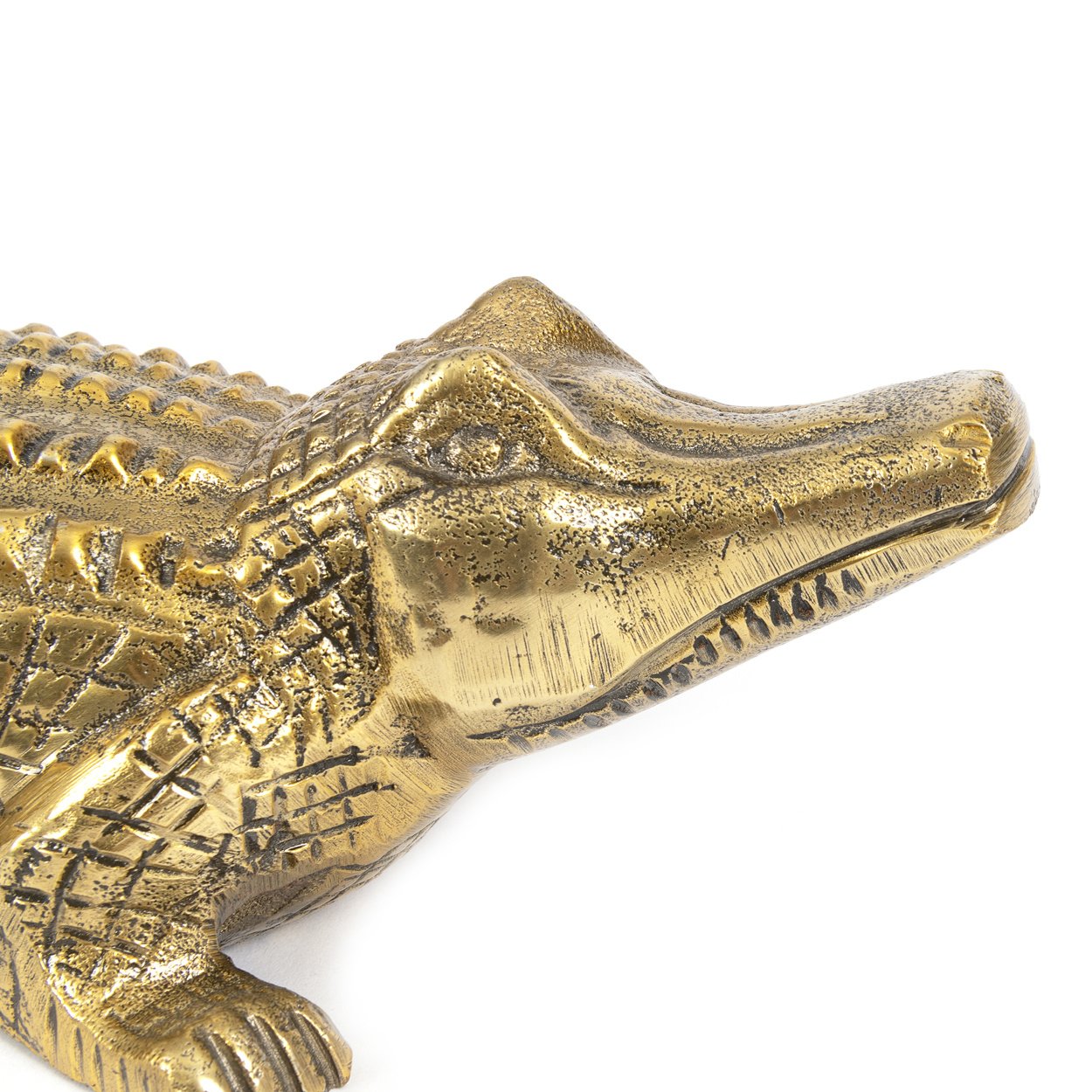 Bazar Bizar crocodile bookend gold brass