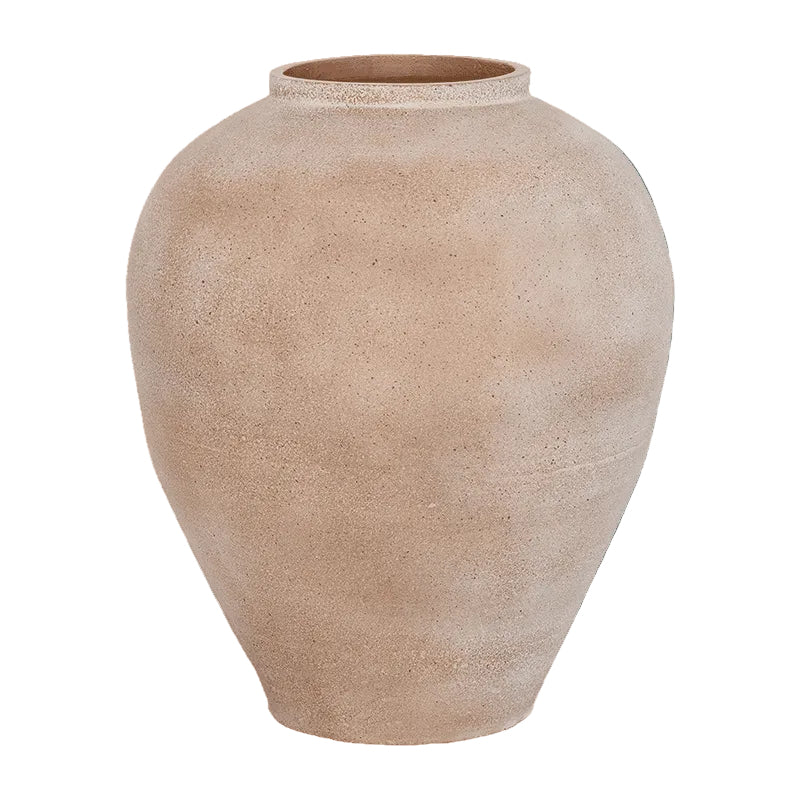 Beige handcrafted decorative pot Ava