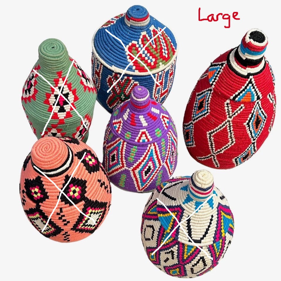 Berberbasket Large colourful kleurrijke berbermand groot