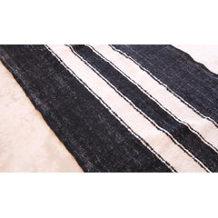 Berber kilim rug hallway runner pure wool black white