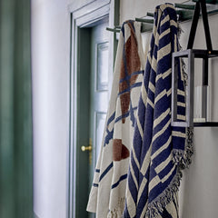 Bloomingville blue Frankie throw recycled cotton