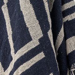 Bloomingville blue Frankie throw recycled cotton close up