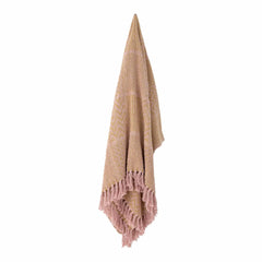 Bloomingville Rodion throw rose recycled cotton