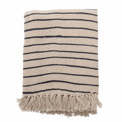 Throw Eia Bloomingville plaid natural black stripes