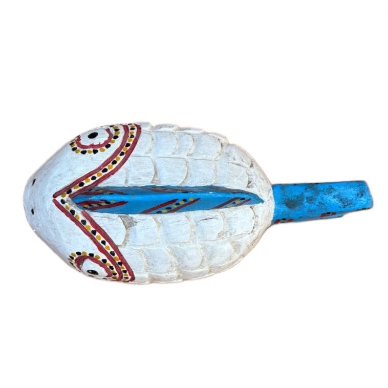 Poisson en bois Bozo Mali fait main commerce équitable petit blanc