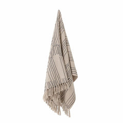 Celly throw Bloomingville ecru black stripes 160x130cm