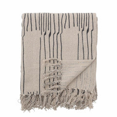 Celly throw Bloomingville ecru black stripes 160x130cm