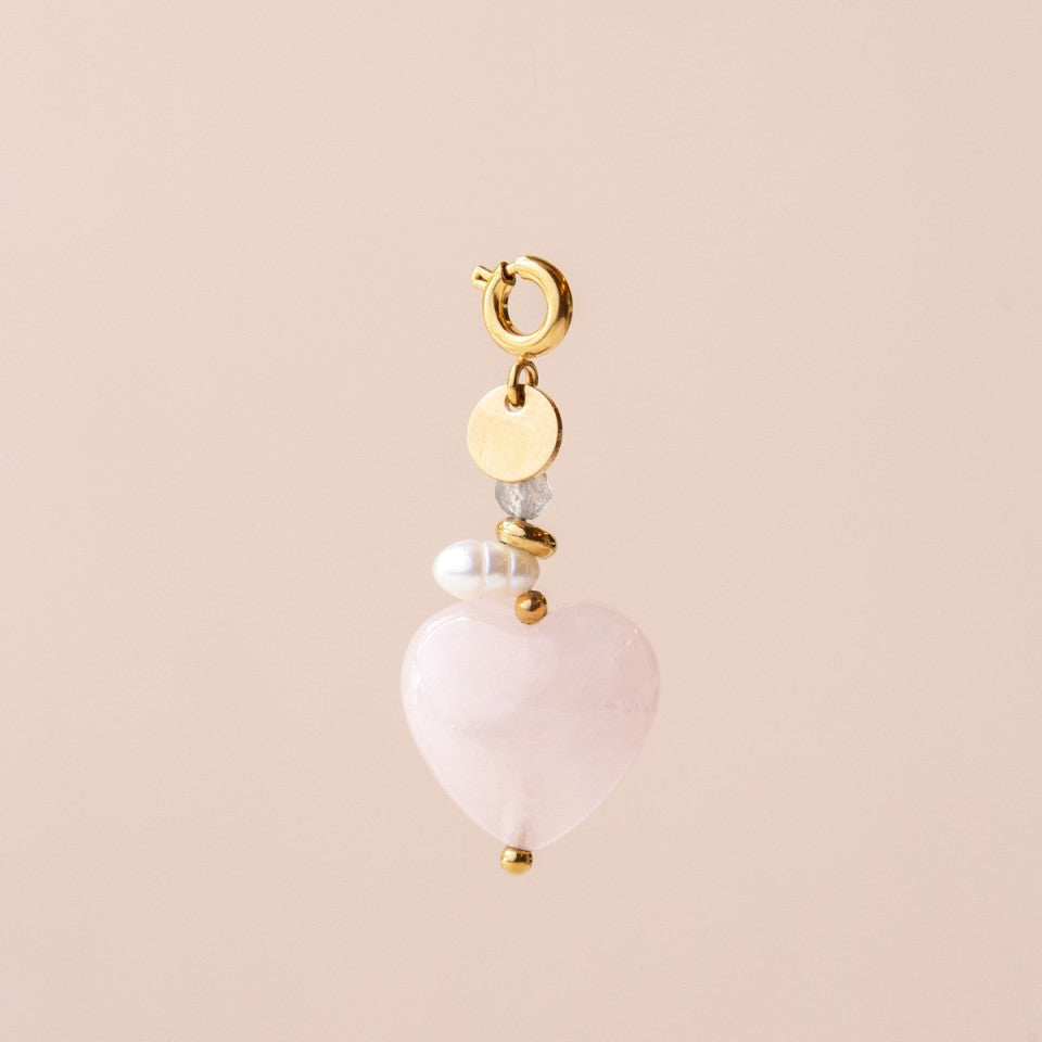Pendentif Charmant avec Cœur en Pierre Précieuse