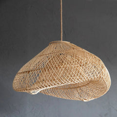 Woven rattan pendant light hanging