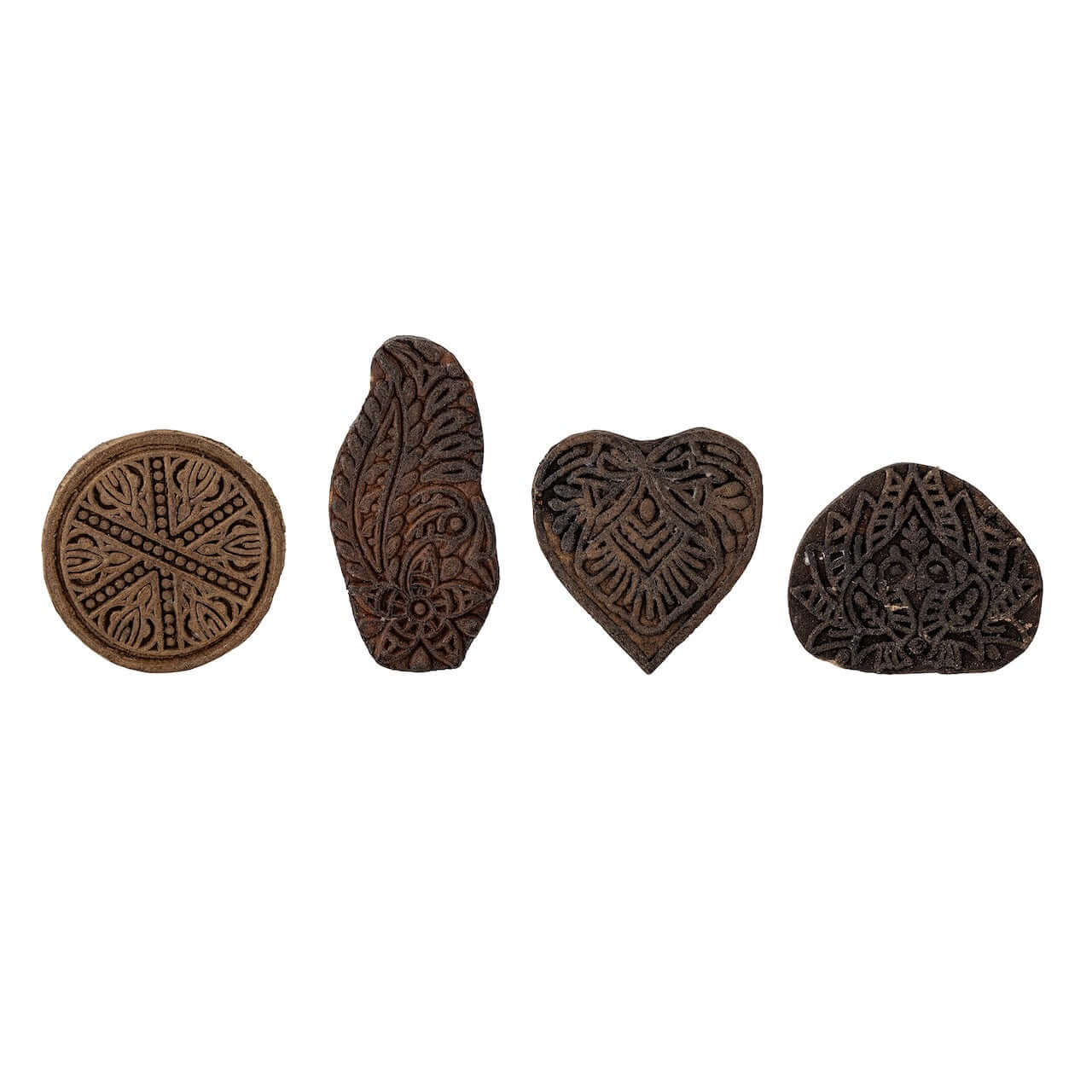 Sardia Deco - Blokdruk Houtblokken (set van 4)