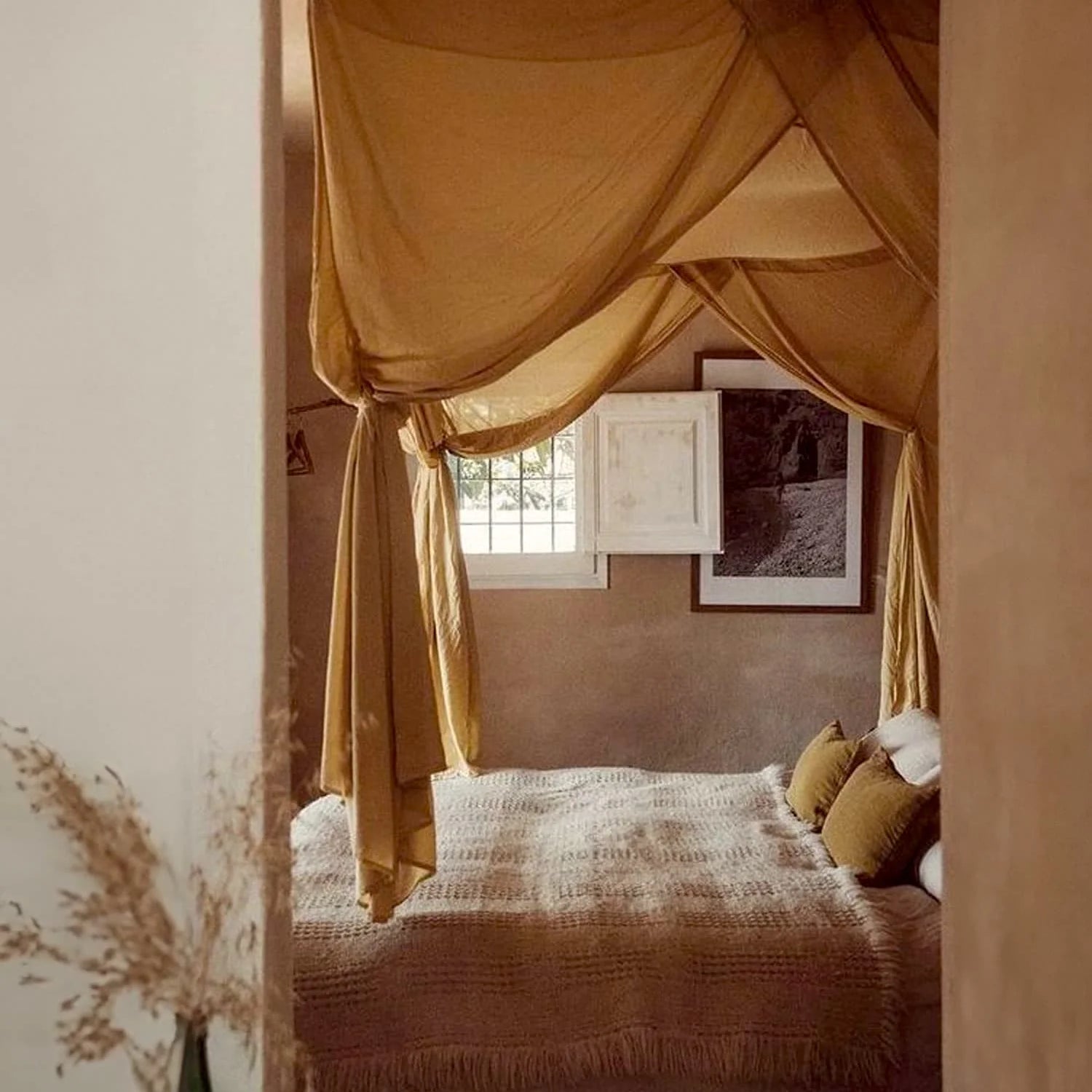 Double Bed Drape canopy Gold Numero74