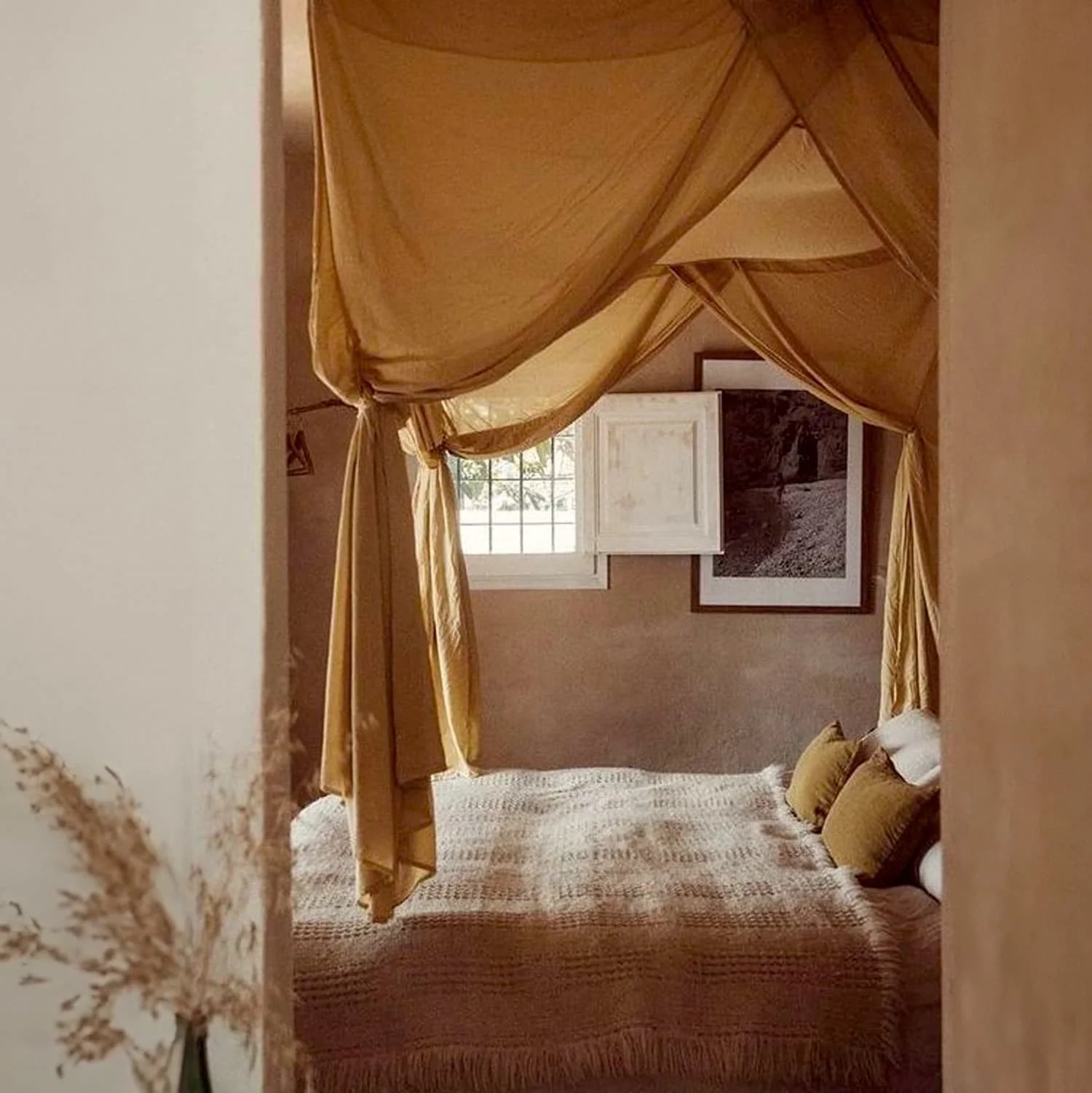 Double Bed Drape canopy Gold Numero74